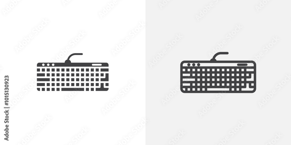 Poster keyboard icon vector icon set in black and white color.