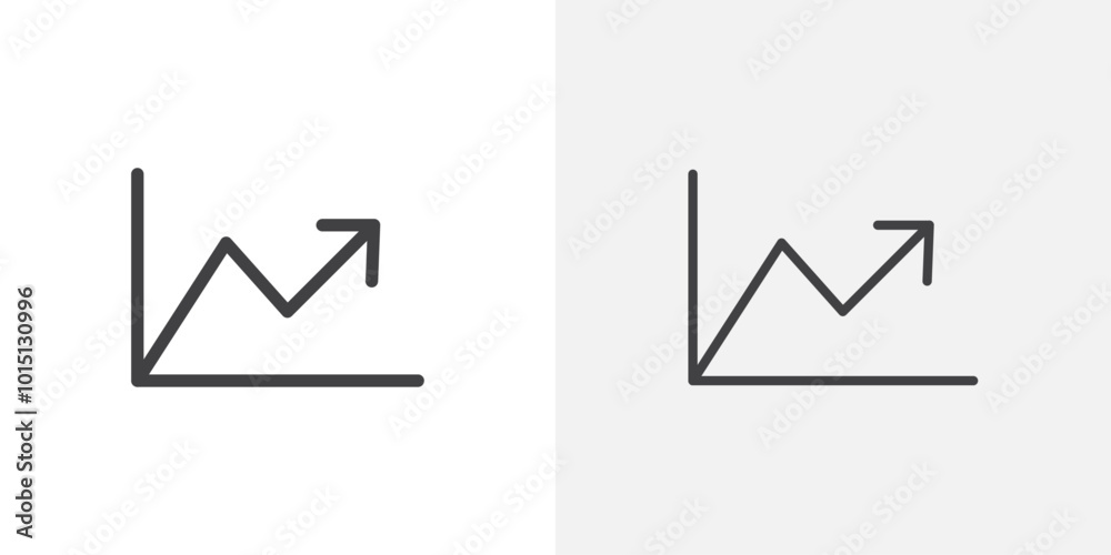 Poster line chart icon vector icon set in black and white color.