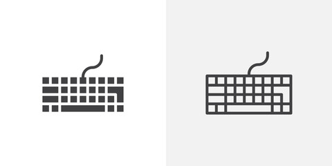 Keyboard icon vector icon set in black and white color.