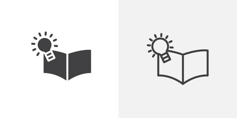 Knowledge icon vector icon set in black and white color.