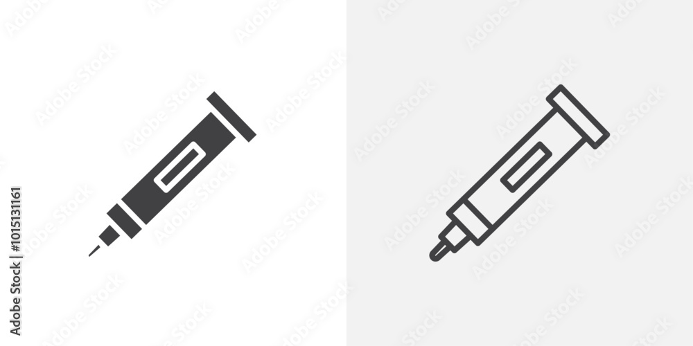 Poster marker icon vector icon set in black and white color.