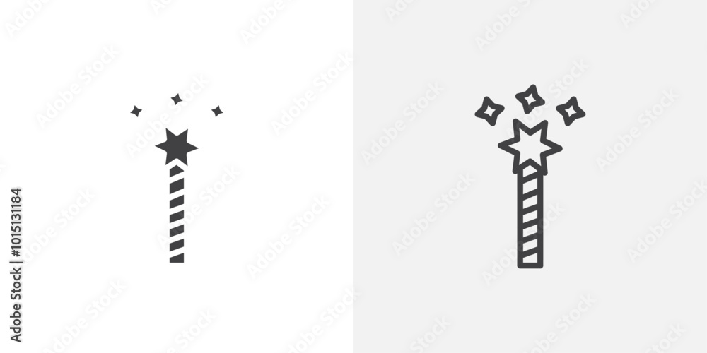 Poster magic icon vector icon set in black and white color.