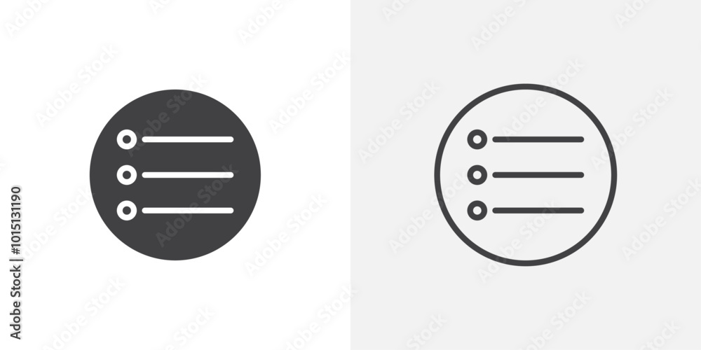 Poster menu icon vector icon set in black and white color.