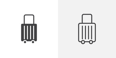 Luggage icon vector icon set in black and white color.