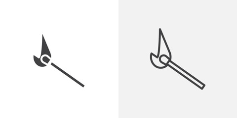 Matches icon vector icon set in black and white color.