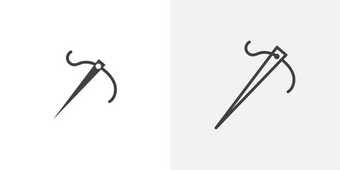 Needle icon vector icon set in black and white color.