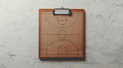 Basketball Playbook on Clipboard