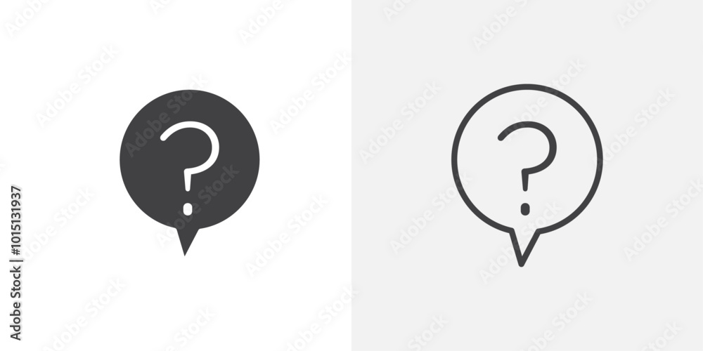 Poster question icon vector icon set in black and white color.