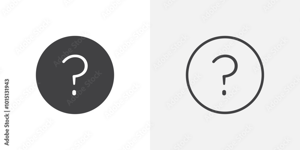 Poster question icon vector icon set in black and white color.