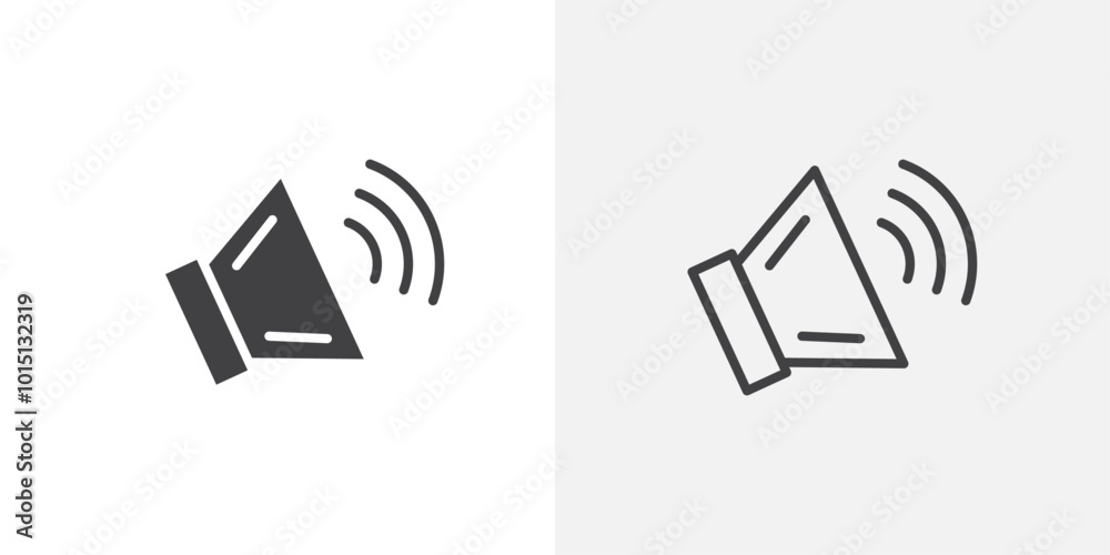 Poster speaker icon vector icon set in black and white color.