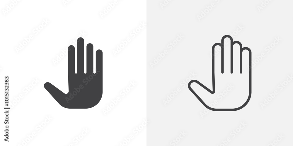 Poster stop icon vector icon set in black and white color.