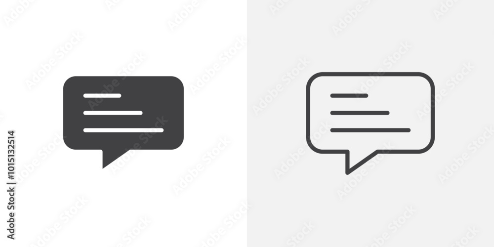 Poster text icon vector icon set in black and white color.
