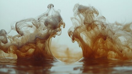 Fluid Choreography of Ink and Smoke in Symmetrical Aquatic Composition