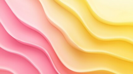 Obraz premium Modern Wave Ribbon in Yellow and Pink Gradient Background for Trendy Fashion Design