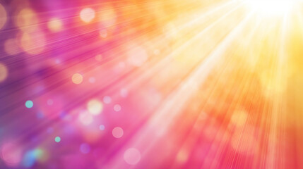 Soft radiant light with warm pink and yellow rays, blending with abstract bokeh lights, creating a dreamy and uplifting scene, ideal for concepts of hope, inspiration, and positive energy.