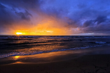 Sunset at the beach Saulkrasti, Latvia