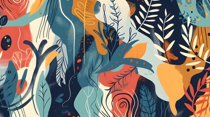 Vector Art of Abstract Boho Wall Art Featuring Bohemian Patterns