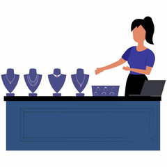  woman sells jewelry.