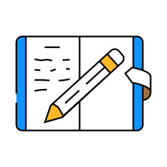 diary notebook line icon vector. diary notebook sign. isolated symbol illustration