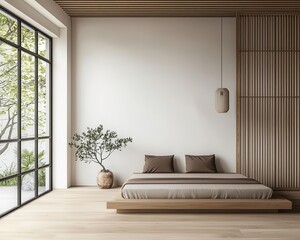 Minimalist studio with sliding glass doors, bamboo flooring, and linear ceiling lights, studio, bamboo, linear lights