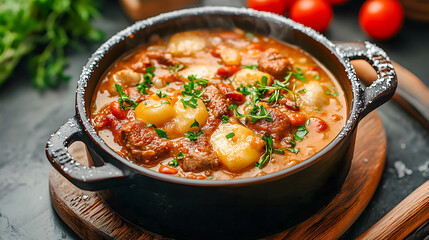 Hearty Chili Simmering on the Stove
