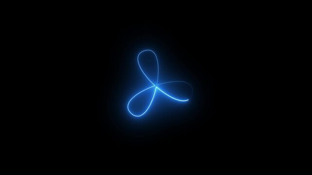 neon effect abstract illustration, light glowing infinity shape.Geometric flower and abstract shape for logo.