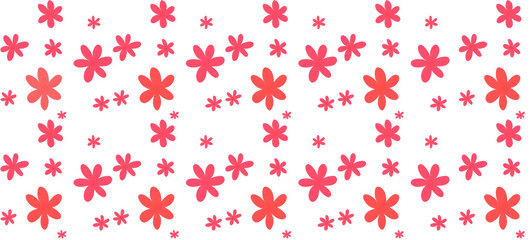 Big and Small Red Seamless Floral Pattern with White background