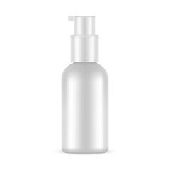 Blank Cosmetic Bottle For Lotion, Hair Conditioner, Serum, Toner, Isolated On White Background. Vector Illustration