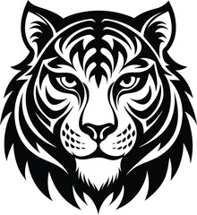 Tiger icon and logo silhouette vector art, symbol illustration graphics design