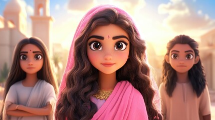 Celebrating navaratri with cultural dress and animated figures