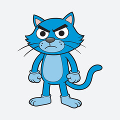 Angry cat man vector art Illustration clipart 