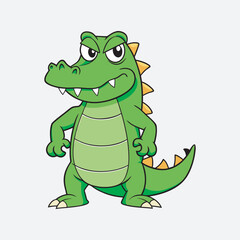 Angry crocodile man vector art Illustration clipart 