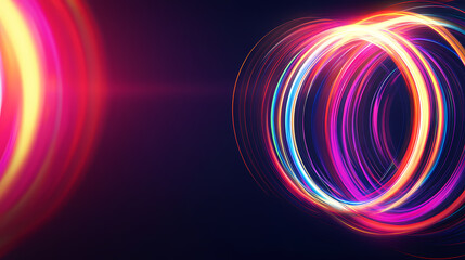 Colorful light rings with a futuristic tech feel