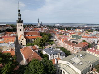 Fototapeta premium Tallinn old town seen from the air