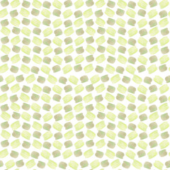 Hand drawn watercolor green spots seamless pattern isolated on white background. Can be used for textile, fabric, scrapbook and other printed products.