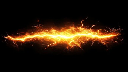 A bright orange and yellow abstract energy flash with a dark background.