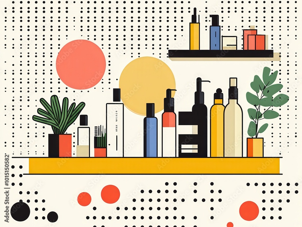 Wall mural Modern Minimalism: Retro Organic Skincare Boutique Poster Design