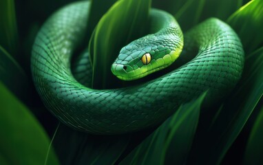 Fototapeta premium green snake 