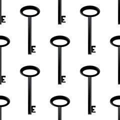 Vector key icon isolated on white background. Key icon. Lock or unlock sign. Padlock. Lock symbol. Unblock. Password icon. Access sign. Private access. Logo template. Safety symbol. Door key.