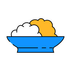 ricotta cheese line icon vector. ricotta cheese sign. isolated symbol illustration