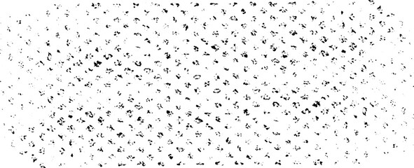 Monochrome texture composed of irregular graphic elements. Distressed uneven grunge background. Abstract vector illustration. Overlay for interesting effect and depth. Isolated on white background.