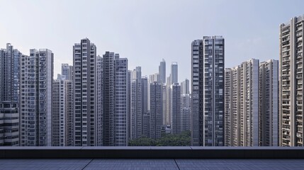 Fototapeta premium Detailed modern buildings in a realistic urban environment, clearly visible and in proper perspective