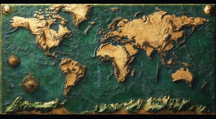 Naklejka premium map of the world textured 