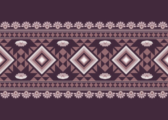 Elegant Purple Ethnic Border Pattern - Native American Inspired Design