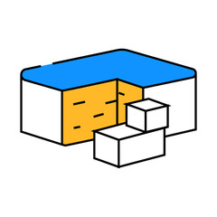 cheddar cheese line icon vector. cheddar cheese sign. isolated symbol illustration