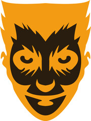 Horror and scary halloween faces silhouette icon, Pumpkin, emoji and tattoo ghost smile spooky jack evil mouth eyes scary silhouette vector illustration