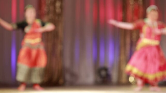 Texture blur and defocus, background for design. Сoncert show indian belly dance.