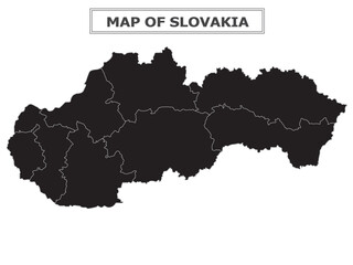 Fototapeta premium European Country Geography Political map. Political map of country with capital, province or state capital, major cities and town.