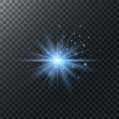 Shining blue star light effect