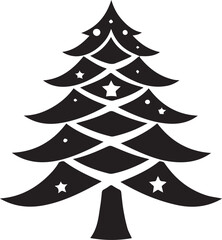 Christmas tree Silhouette Vector illustration